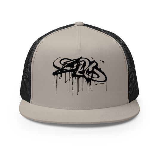 Gorra tipo trucker estampado graffiti