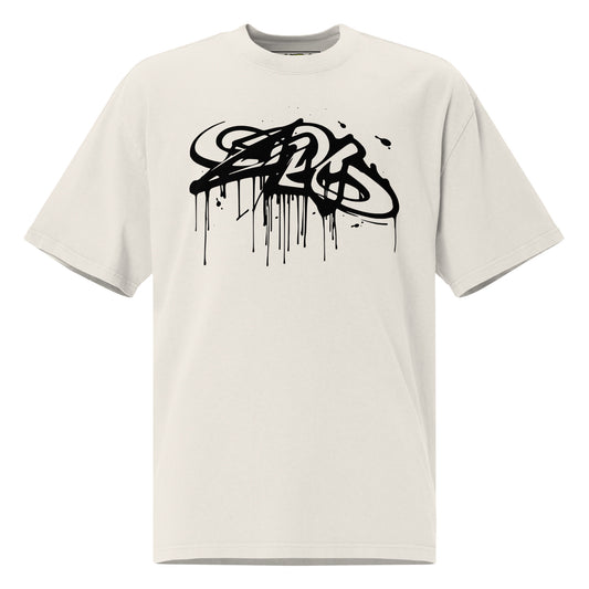 Camiseta oversize con efecto desgastado graffiti