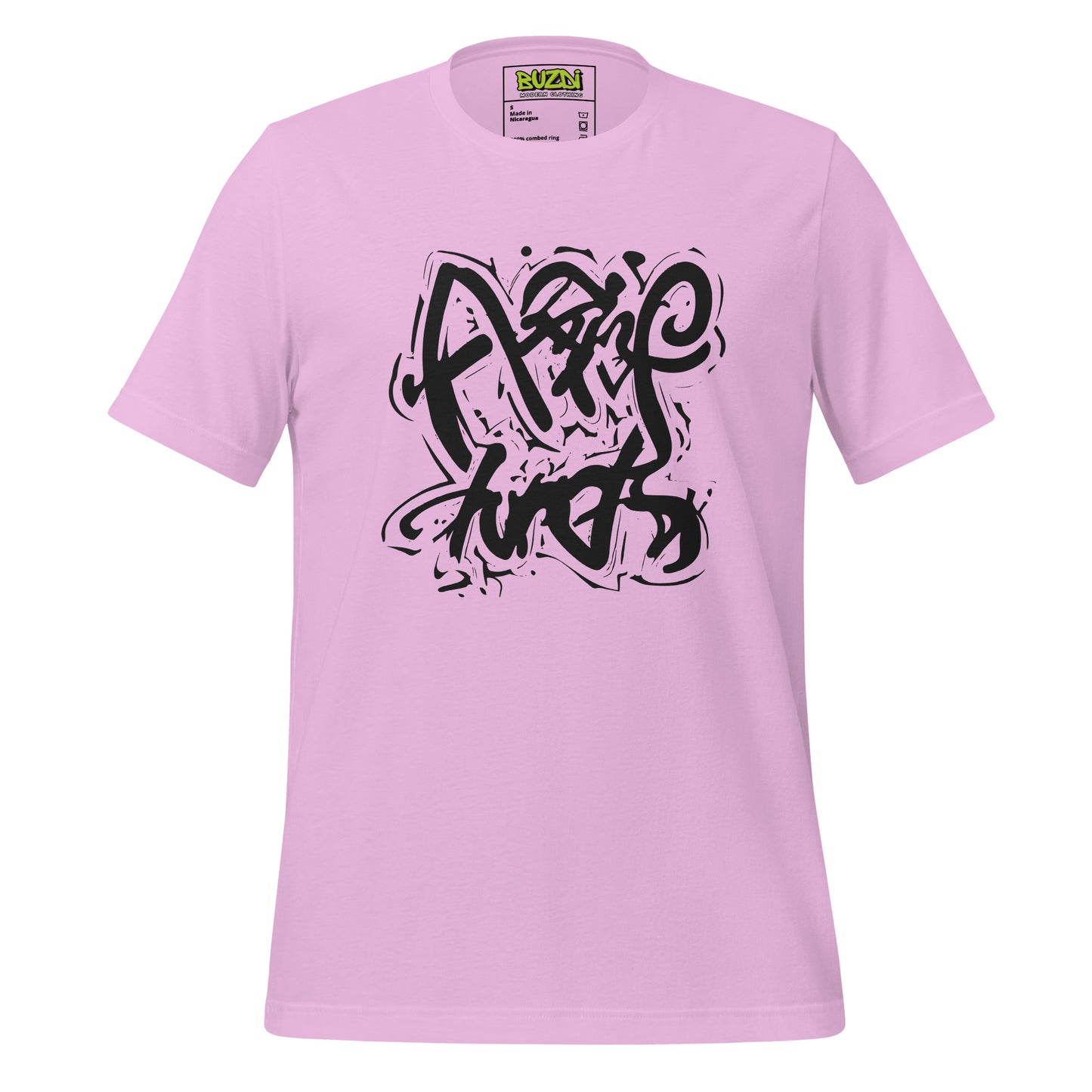 Camiseta de manga corta unisex lila graffiti