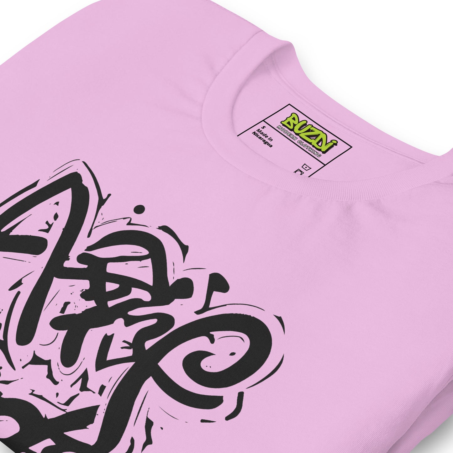 Camiseta de manga corta unisex lila graffiti