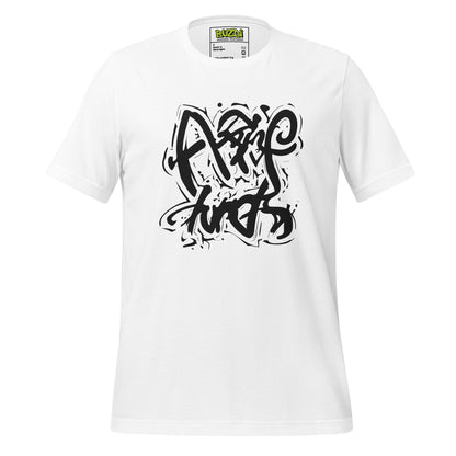 Camiseta de manga corta unisex lila graffiti