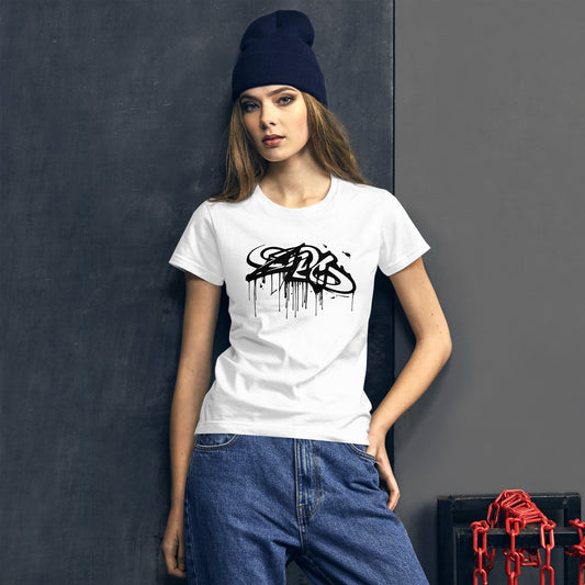 Camiseta de manga corta para mujer graffiti